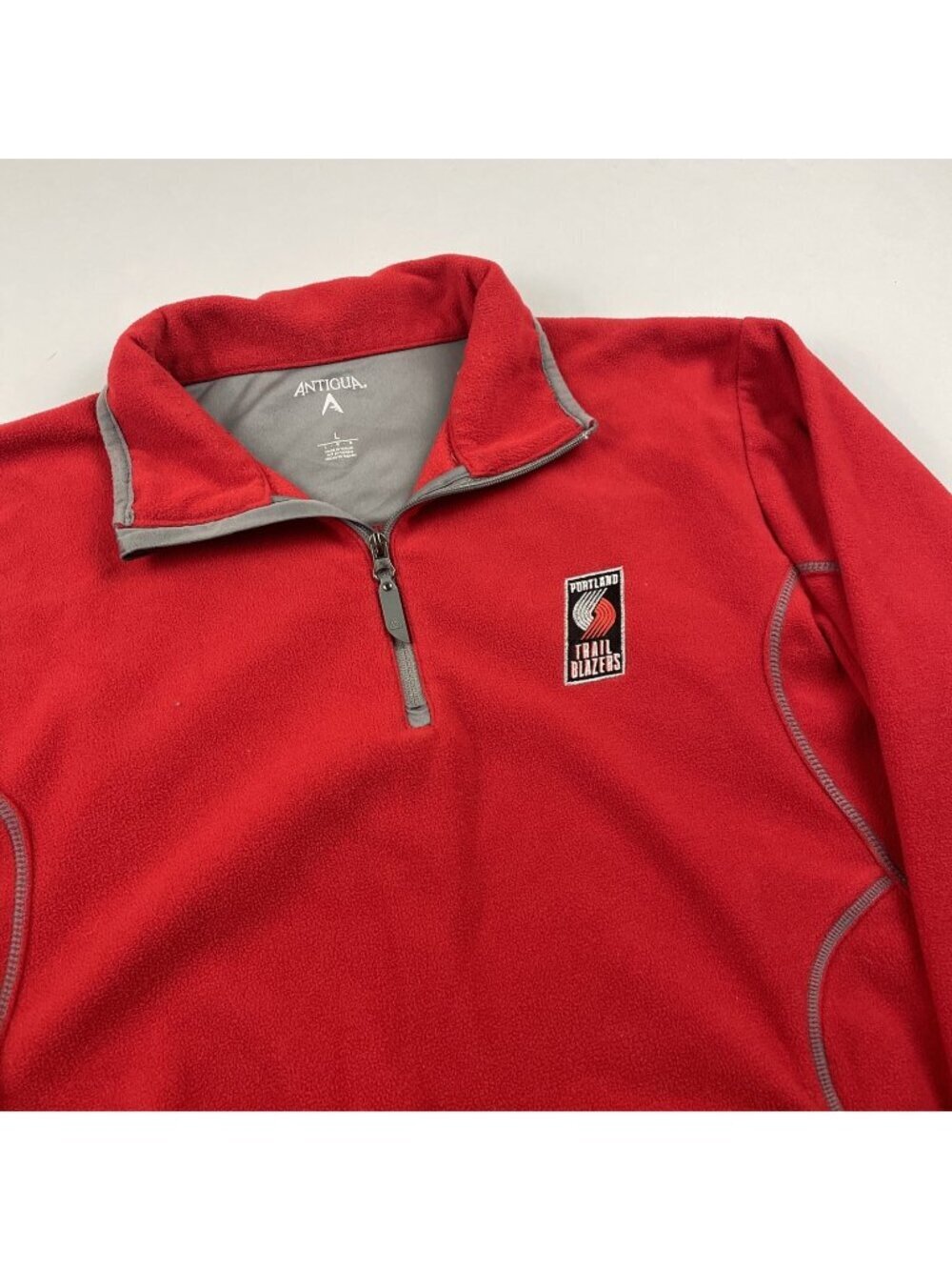 Portland Trail Blazers 1/4 Zip Fleece Pullover Men’s L Sweatshirt Zip Pockets